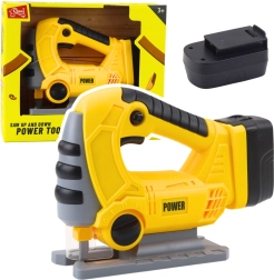 Dziecięca akumulatorowa piła wyrzynarka ze światłami i dźwiękami – żółta