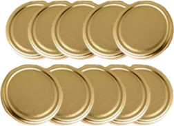 Złote metalowe wieczka do słoików do przetworów 82 mm (10 szt.)
