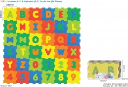 Piankowe puzzle podłogowe 36 szt. z liczbami i literami z EVA dla dzieci 10m+