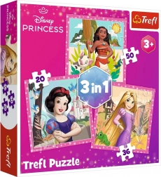 Puzzle 3w1 – piękne kwiaty – DISNEY PRINCESS Trefl