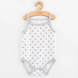 body niemowlęce bez rękawów New Baby Classic II gwiazdki szare 80