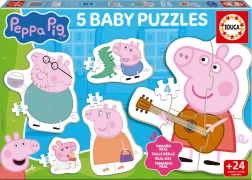 Baby puzzle Świnka Peppa 5w1 (2–5 elementów)