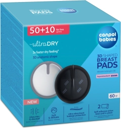 Canpol babies ultra dry 3D profilowane wkładki laktacyjne, czarne 60+10 szt.