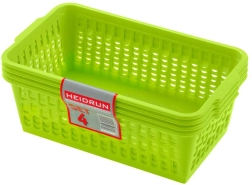 Plastowe koszyki HEIDRUN 25 × 14,5 × 10,5 cm, zestaw 4 szt.