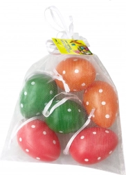 Plastowe kolorowe jajka dekoracyjne 4x6 cm
