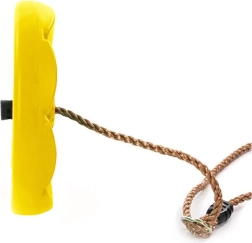 Ogrodowa huśtawka dla dzieci kwiatowe siedzisko z liną – żółta