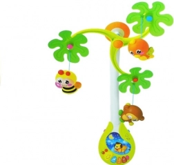 Karuzela muzyczna HOLA nad łóżeczko z pozytywką i grzechotkami