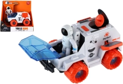 Kosmiczny pojazd z napędem ciernym i astronautą, plastikowe auto 9 × 13 cm