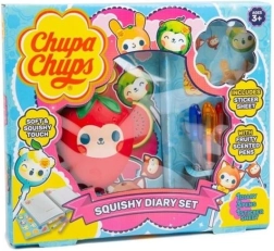 Chupa Chups szkolny zestaw Squishy – pamiętnik, długopisy żelowe i naklejki