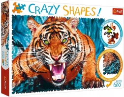 Puzzle Crazy Shapes 600 Elementów Twarzą w Twarz z Tygrysem Trefl