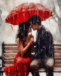 Malowanie diamentowe Miłość w każdą pogodę 30 × 40 cm