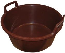 Plastowa miednica 56 cm z uchwytami, brązowa, 40 l