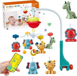 Karuzela nad łóżeczko z projektorem i pilotem