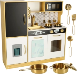 Dziecięca drewniana kuchnia z lodówką i tablicą LULILO