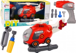 Śrubowany helikopter do montażu dla dzieci – czerwony