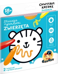 Długie kolorowanki Chwytam kredkę – zwierzęta (18m+)
