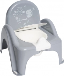 Graj05cy dzieci9 nocnik z pokryw05 Sowy, szary