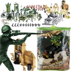 baza wojskowa – zestaw żołnierzyków i sprzętu 300 szt. w etui