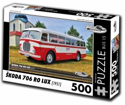 Puzzle retro auta – autobus Škoda 706 RO Lux (1951) 500 elementów