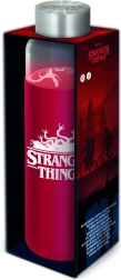 Szklana butelka z silikonowym etui z motywem Stranger Things