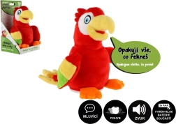 Papuga Jaroszek powtarzająca zdania pluszowa zabawka