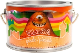 Kinetyczny piasek pomarańczowy 200 g z foremkami