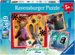 Puzzle RAVENSBURGER Zootropolis: Miasto zwierząt 3×49 elementów