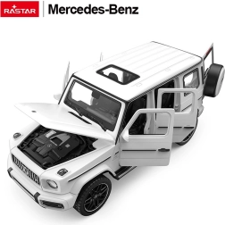 Metalowy model 1:32 MERCEDES‑BENZ AMG G63 z dźwiękiem biały Rastar