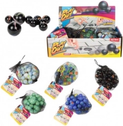 Zestaw szklanych kulek 40 sztuk różnych kolorów w siatce