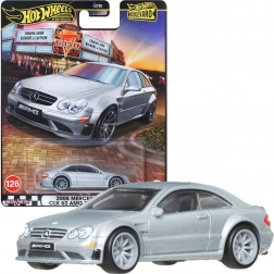 Hot Wheels Premium Boulevard – Mercedes‑Benz CLK 63 AMG Black Series model 1:64, srebrny