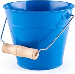 Woody ogrodowe wiaderko niebieskie metalowe