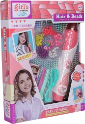 Nawlekacz koralików do włosów z akcesoriami
