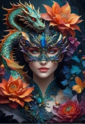 Puzzle Dziewczyna z Smokiem 1000 elementów