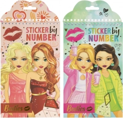 Kreatywny zestaw naklejania według liczb – 12 arkuszy i 6 arkuszy naklejek