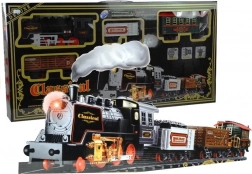 Duża elektryczna kolej z wagonami z efektami