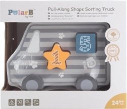 Drewniana ciężarówka do ciągnięcia i układanka – samochód ciężarowy