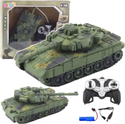 Czołg RC T-90 1:18 zielony ze światłami i dźwiękami