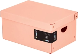 Duże laminowane pudełko PASTELINI w kolorze morelowym