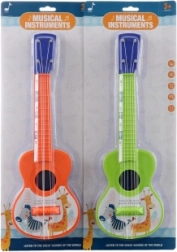 Dziecięca plastikowa gitara ze zwierzątkami 40 cm
