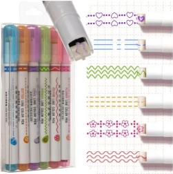 Zestaw dekoracyjnych flamastrów do wzorów i szrafowania 6 szt. MAALEO