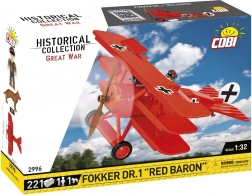 Klocki samolot Fokker DR.1 Czerwony Baron – 221 elementów