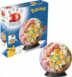 3D puzzle kula POKÉMON – 72 elementów na podstawce