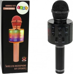 Bezprzewodowy mikrofon USB z głośnikiem do nagrywania karaoke Model WS-858 Czarny