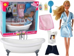 Lalkowa laleczka z wanną i akcesoriami – Niebieska