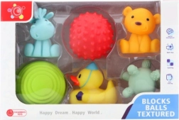 Zestaw gumowych zabawek do wody dla niemowląt – 6 szt.