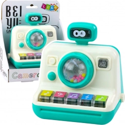 Interaktywny aparat Piano Grzechotka Światła Dźwięki Biały Zielony