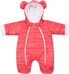 Zimowy kombinezon niemowlęcy z uszkami New Baby Pumi red raspberry 68
