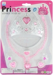 Zestaw dla księżniczki – korona, naszyjnik, kolczyki i pierścionek