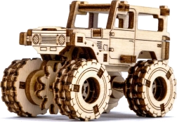 Drewniane puzzle 3D – model monster trucka inspirowany TOYOTA FJ40