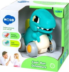 Interaktywny dinozaur z napędem bezwładnościowym – turkusowy